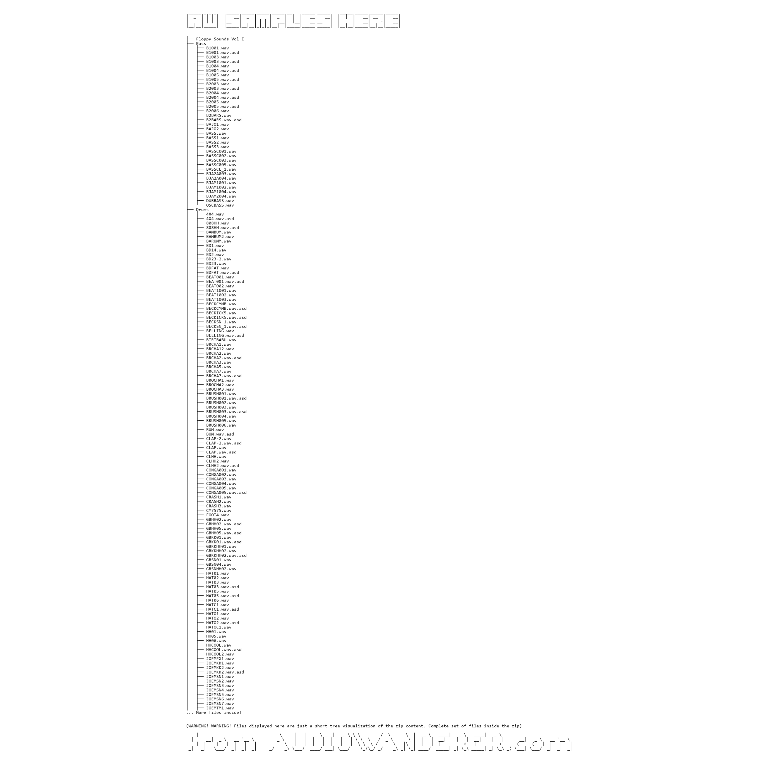 AW sample pack files inside Floppy Sounds Vol.I (Sample Pack)