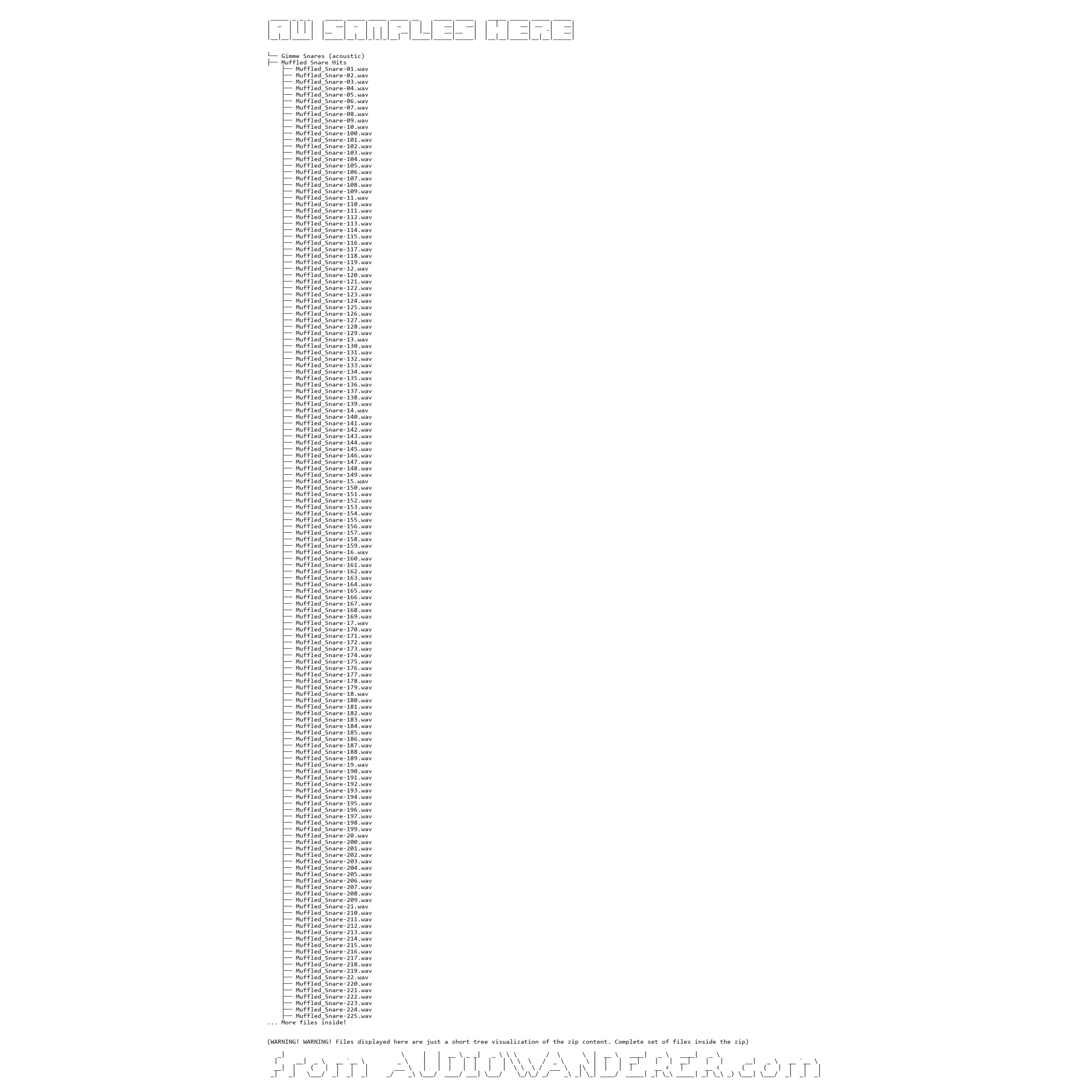 AW sample pack files inside Gimme SNARES! (Sample Pack)